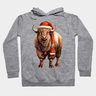 Vintage Christmas Bison Hoodie